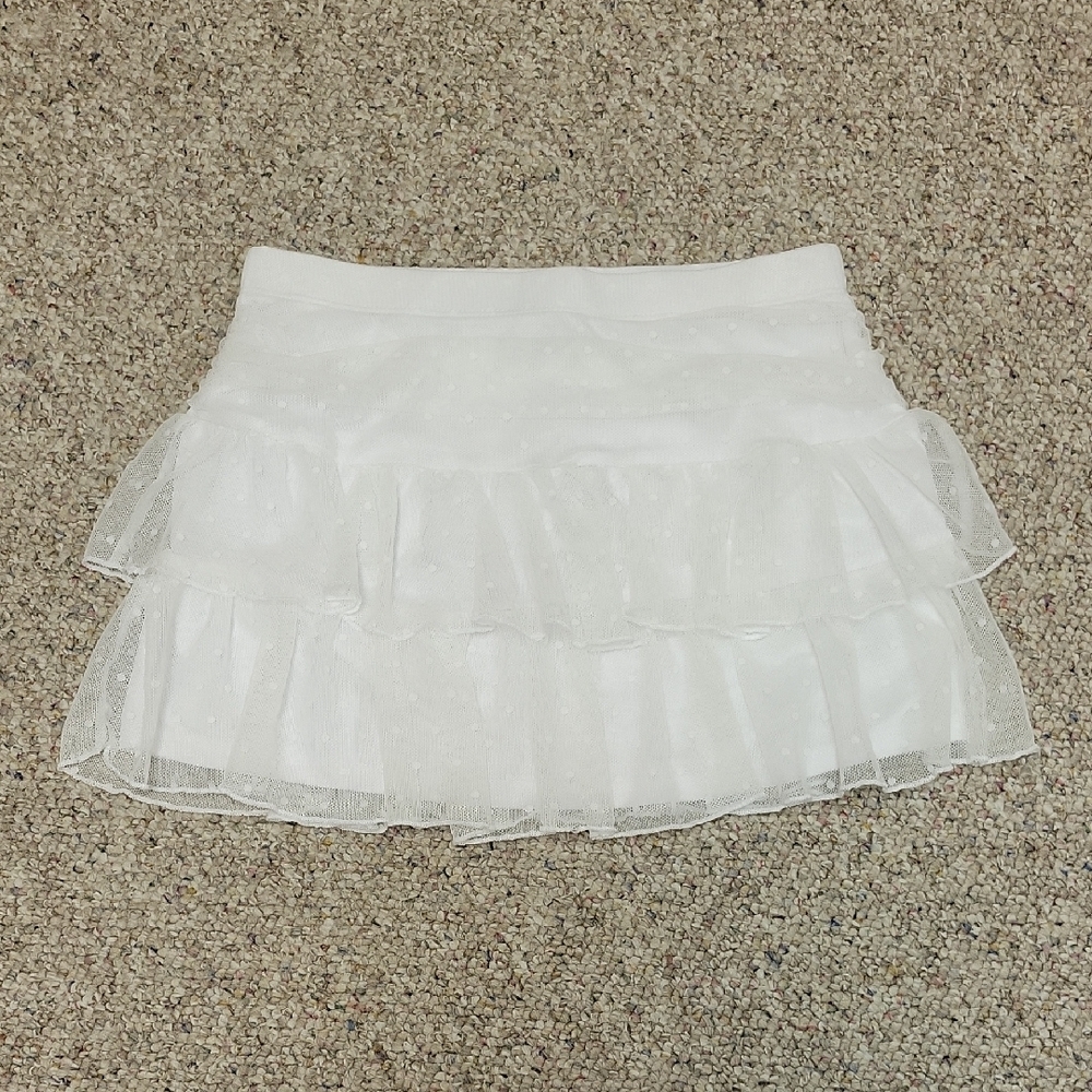 Urban Outfitters White Tiered Swiss Dot Mini Skirt Small New Coquette Girlhood